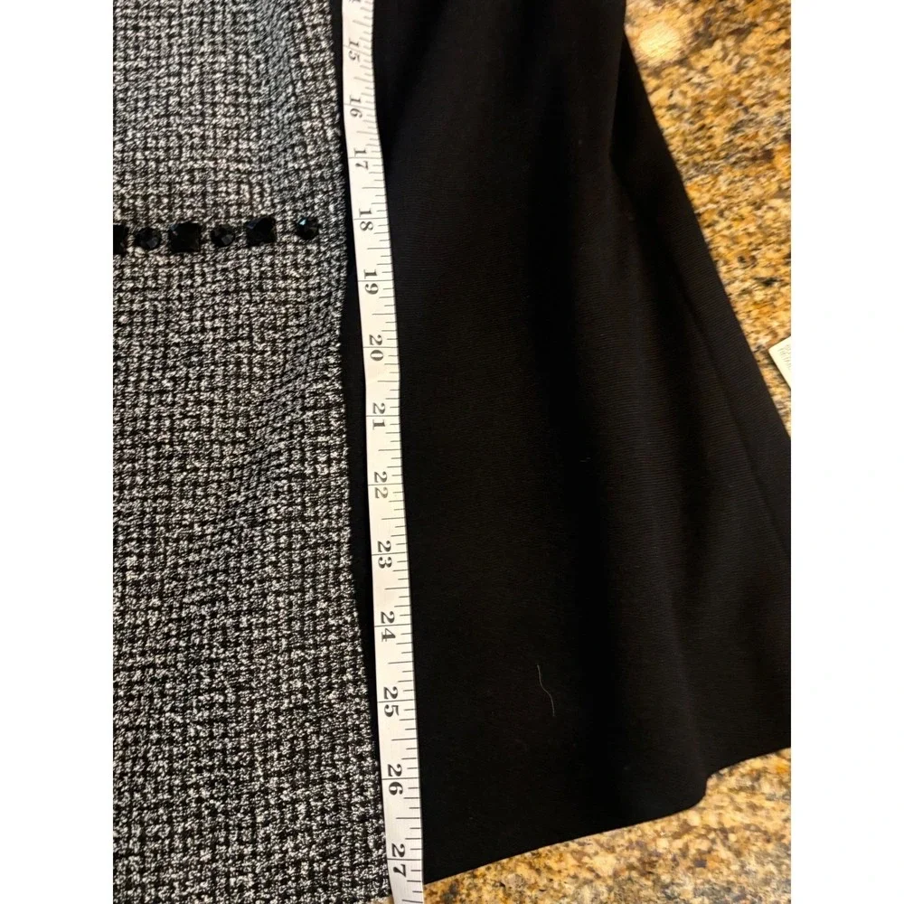 Alfred Dunner Woman‎ 16W Oscar Night Jacket Black White Tweed Beaded Zip Church